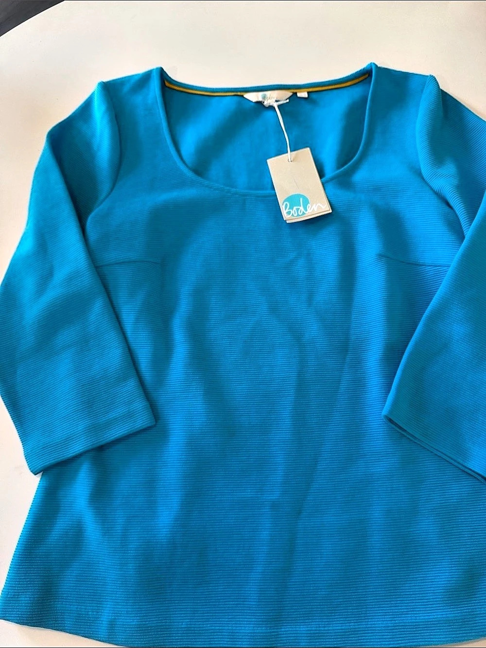 Boden 3/4 Sleeve Top in Blue US 10 NWT